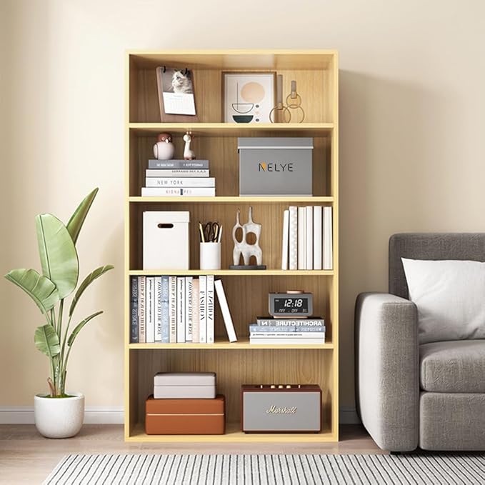 NELYE Basic Open Shelf Bookcase - 3-Tier Wooden Cube Storage Shelves Split Bookshelf, White