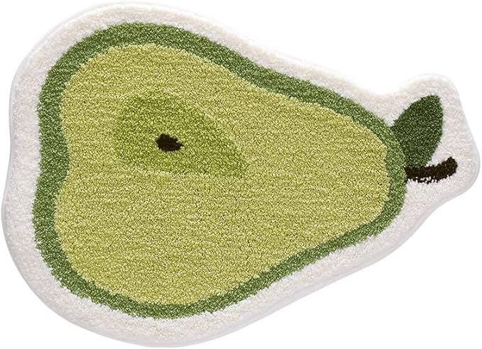 Ankah Fruit Bath Mats Cute Bathroom Rugs, Particularly Absorbent, Very Soft, and Dry Fast That Fits for Kid's Room, Bathroom or Other Room, 20.9" x 28.4", Pear