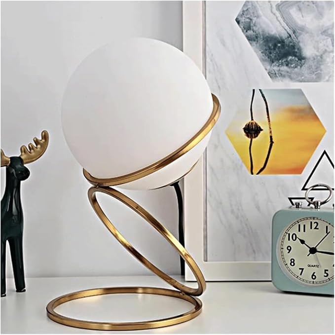 Desk Light Mid Century Modern Desk Lamp Creative Simple Ball Glass Bedside Table Lamp, for Apartment College Dormitory Lighting Fixture