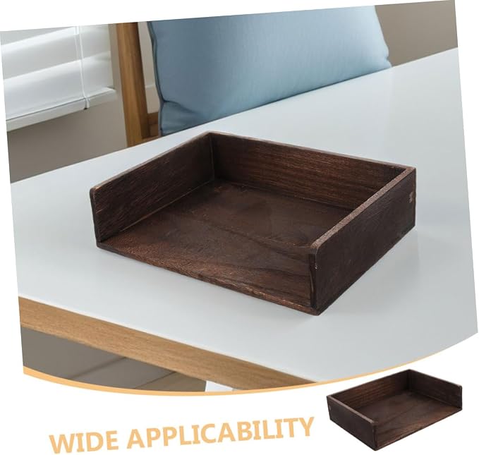 NUOBESTY 2Pcs Vintage Solid Wood Desk Organizer Desktop Shelf for Office Supplies Books Natural Wood Finish Storage for Home Study Room