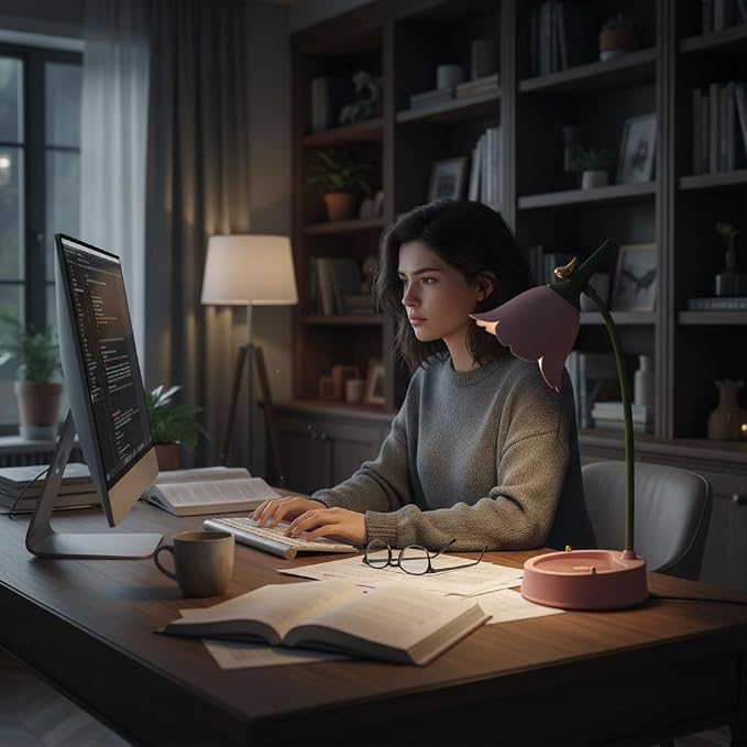 magical JD LED Desk Lamp Cordless Table Light Adjustable Gooseneck Dimmable Touch Rechargeable Battery Eye-Caring Night Light for Kids,Mini Cute Lamp for College Dorm Bedroom Reading