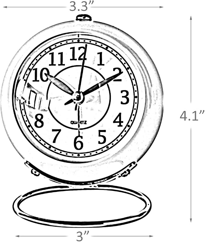 SHISEDECO Small Tableclocks Classic Non-Ticking Tabletop Alarm Clock with Backlight, Battery Operated Astronaut Deskclock with HD Glass for Living Room Bedroom Bedside Indoor Decor (Lake Blue)