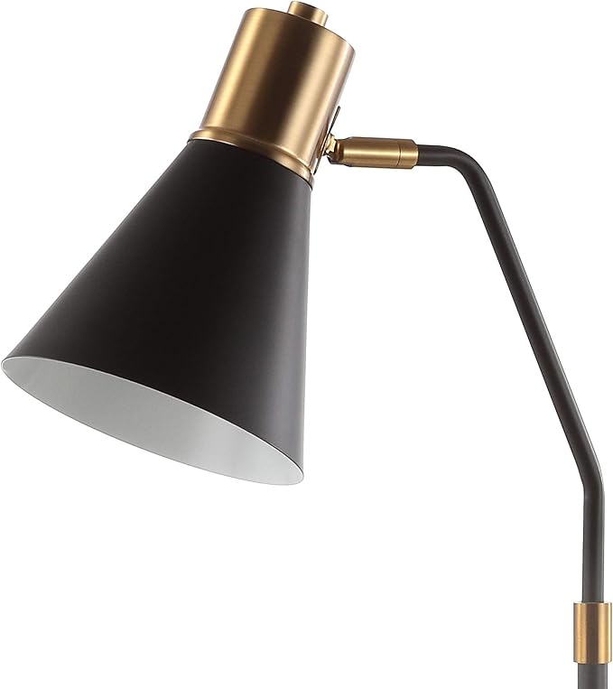 JONATHAN Y JYL6129A Apollo 22.5" Metal LED Task Lamp Contemporary for Bedroom, Living Room, Office, College Dorm, Coffee Table, Bookcase, Black/BrassGold