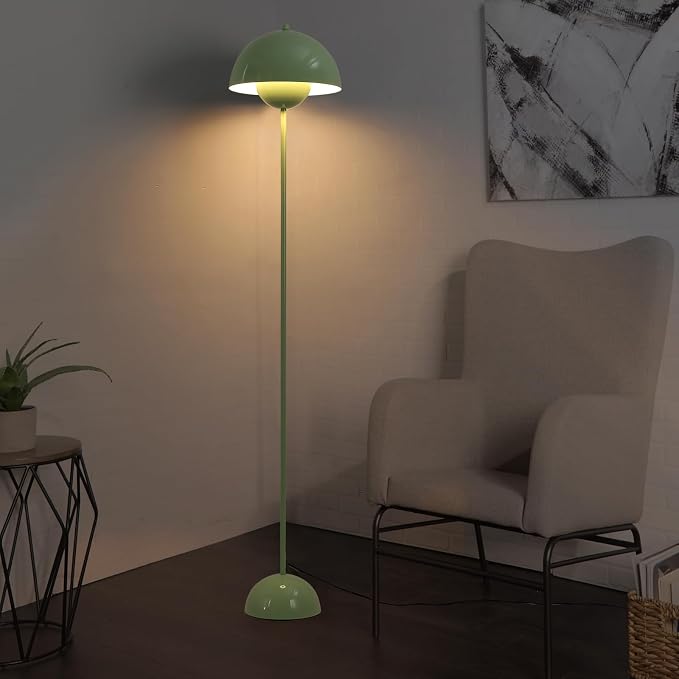 COSYLUX Modern Floor Lamp for Living Room, Industrial Tall Standing Lamp for Bedroom, Metal Shade Reflecting Light Reading Floor Lamp for Office, Nursery Room, Corner(Pastel Green)