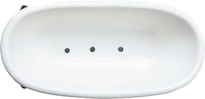 6.7" Ceramic Mini Clawfoot Bathtub Bar Soap Dish, Decorative Bar Soap Holder, Soap Tray Sponge Holder for Shower, Bathroom & Kitchen Sink (Bright Teal)