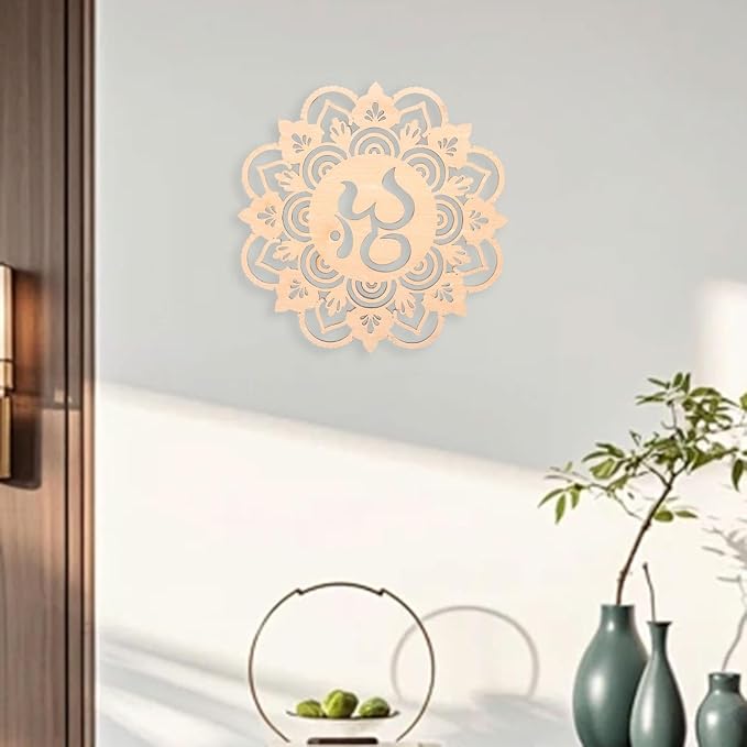 HouseVibe Geometric Wood Wall Art Ornament Creative Collection 11.8 Inch Wall Sculpture Hanging Decoration for Office Dining Room Entryway- Style a