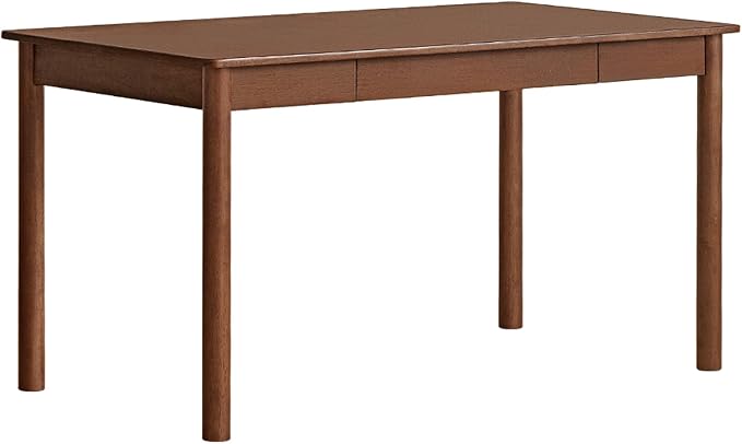 Solid Wood Computer Desk, Mid-Century Modern Home Office Desk with Storage Drawers, Writing Table for Study & Living Room 41.33" W Walnut Color