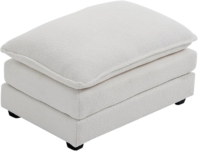 VINGLI 36.6" Big Cloud Comfy Ottoman Teddy Fleece White
