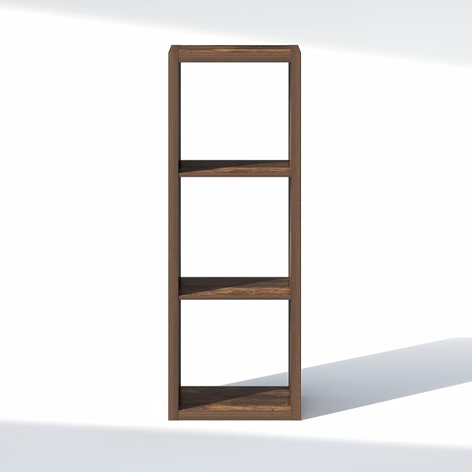 Furinno Cubic Closet Organizers and Storage, 3-Cube Closet Organizer, Open Shelf Closet Storage, Extra Thick Frame for Wardrobe, Bedroom, Living Room, Amber Pine
