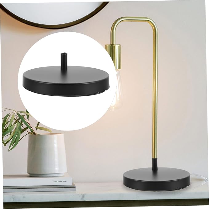 HOMSFOU Wrought Iron Desk Lamp Base Replacement Swing Arm Table Lamp Stand DIY Lighting Accessory