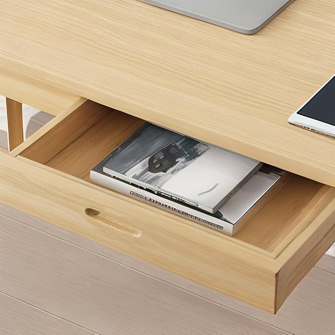 DELLMAO Writing Computer Desk Office Desk Computer Table Study Writing Desk with 2 Drawers for Home Office Modern Furniture