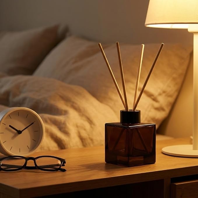 100ml 1pcs Reed Diffuser Bottles,Fragrance Diffuser Empty Bottle with 20pcs Reed Sticks for Home Fragrance Accessories and Women Gift Room,Home,Bathroom Decor