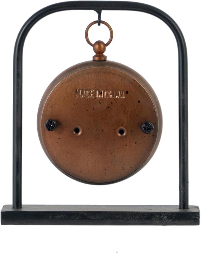 NIKKY HOME Small Vintage Desk Clock, Silent Decorative Bronze Table Clock | Non-Ticking Battery-Operated Metal Clock with Roman Numerals, Perfect for Living Rooms, Offices, Shelves, Mantels