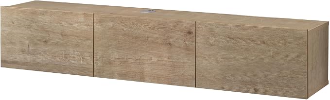 Floating TV Stand Wall Mounted for 65"–80" TVs, Modern Floating Entertainment Center with Cable Management, Wall Mount TV Stand with Storage, Mounted TV Console for Living Room