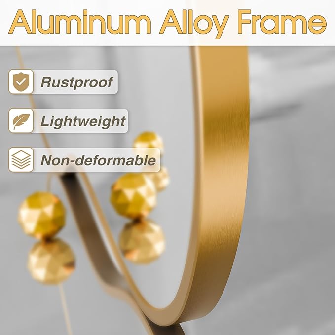 Irregular Wall Mirror 24×46 Inch Wall Mirrors Decorative Gold Modern Asymmetrical Abstract Mirror for Bathroom Bedroom Living Room Entryway Hallway