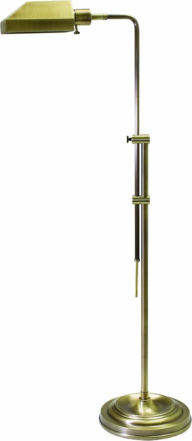 House of Troy CH825-AB Coach Collection 52-1/2-Inch Adjustable Pharmacy Floor Lamp, Antique Brass