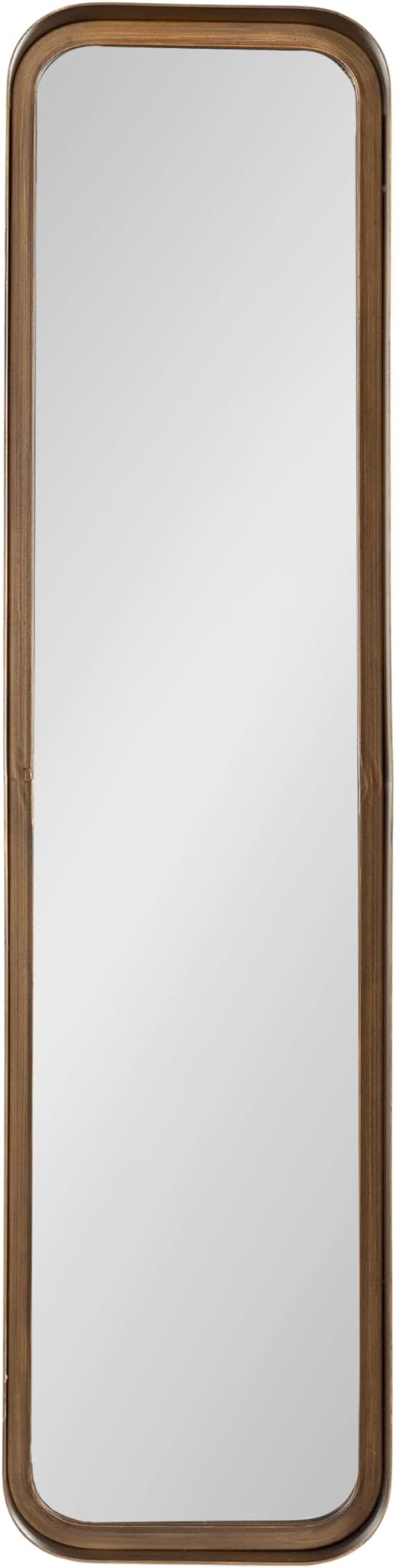 Kate and Laurel Armenta Modern Slim Rectangle Wall Mirror, 9 x 36, Gold, Decorative Rounded Rectangular Panel Mirror with Narrow Metal Frame for Bedroom Floor Mirror