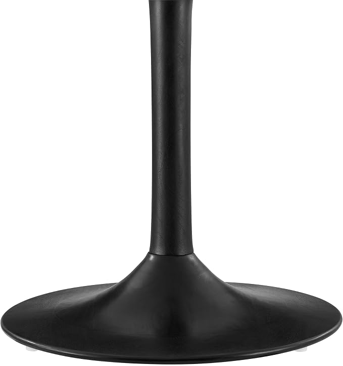 Modway Lippa 48 Inch Round Wood Dining Table in Black – Solid Mango Wood Tabletop with Pedestal Base - Mid Century Modern Dining Room Furniture - Kitchen Table for 4-6 Person