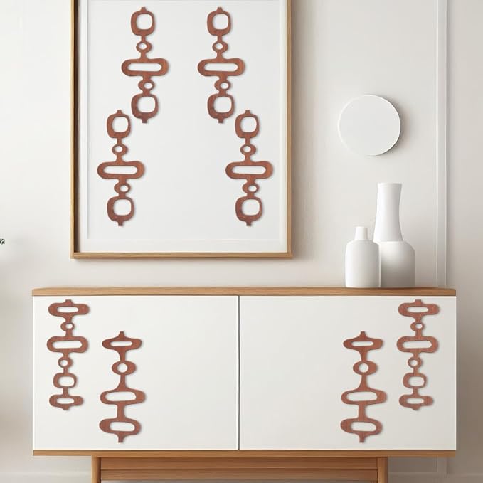 PH PandaHall 8pcs Wooden Wall Art Decor 3 Styles Mid Century Wall Decor Geometric Abstract Walls Panels Decorative Modern Walls Sculpture for Living Room Bedroom Rustic Home Decoration, 15.7x5.8 Inch