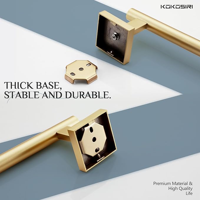 KOKOSIRI Hand Towel Bar Bathroom Towel Holder for Bath Kitchen Cabinet Towel Rails 16 Inch Brushed Gold Stainless Steel B4005BG-L16