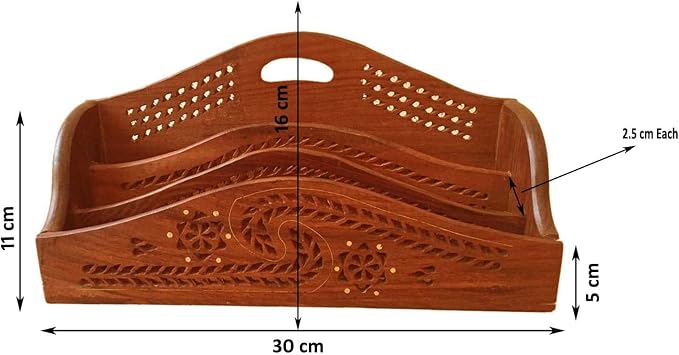Wooden Desk Organizer - Handmade Desk Accessories for Home and Office - Elegant Storage Solution for Pens, Notepads, and more Office supplies for Table