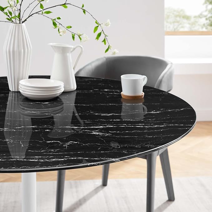 Modway Lippa Dining Table, 54", White Black