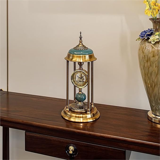 Mantel Clock for Living Room Desk Clock Table Light Luxury Desktop Sitting Metal Retro Decoration Shelf Decoration