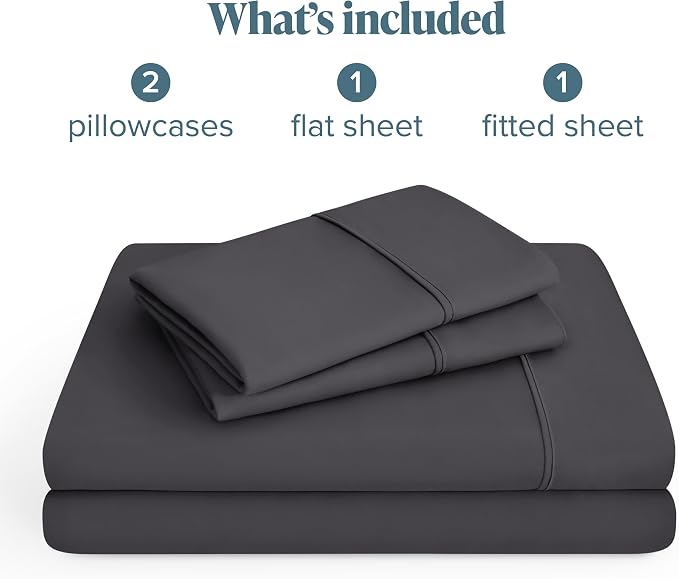 Bare Home Full XL Sheet Set - 1800 Ultra-Soft Microfiber Full Extra Long Bed Sheets - Double Brushed - Deep Pockets - Easy Fit - 4 Piece Set - Bedding Sheets & Pillowcases (Full XL, Forged Iron Grey)