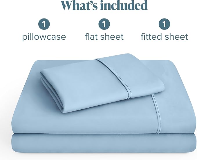 Bare Home Twin XL Sheet Set - 1800 Ultra-Soft Microfiber Twin Extra Long Bed Sheets - Double Brushed - Deep Pockets - Easy Fit - 3 Piece Set - Bedding Sheets & Pillowcases (Twin XL, Light Blue)