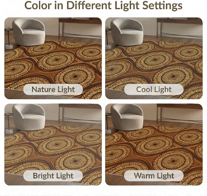 6'x9' Washable Abstract Geometric Area Rug, Orange Non-Shedding Pet Friendly Room Rug for Queen Size Bedroom, Under Bed, Master Suite, Foldable Easy Care Carpet | Ref:2229844