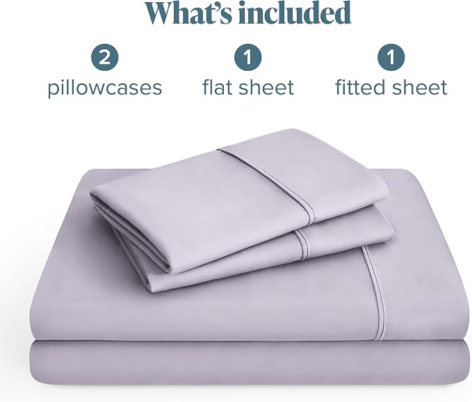 Bare Home Queen Sheet Set - 1800 Ultra-Soft Microfiber Queen Bed Sheets - Double Brushed - Deep Pockets - Easy Fit - 4 Piece Set - Bedding Sheets & Pillowcases (Queen, Light Lavender)
