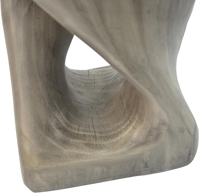 ø11.75'' Small Side Table End Table for Living Room, Modern Retro Farmhouse Countryside Style, Magnesium Oxide Material for Indoor & Outdoor, No Assembly, Wood Grain, Gray