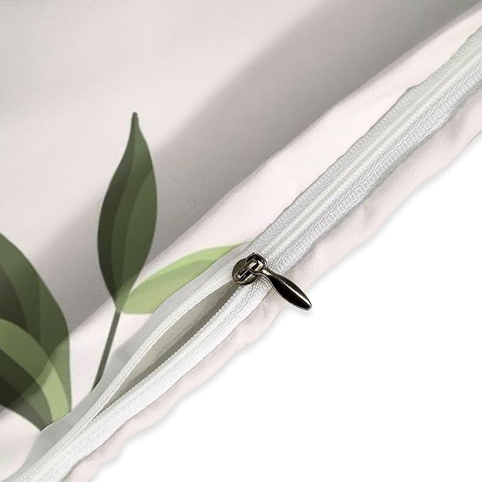 Mid Century Leaf Bedding Set,Boho Tropical Nature Plants Modern Minimalist Comforter Set with Pillowcase for Bedroom Bed Decor,King 102"x90"