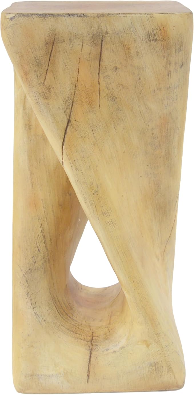 ø12.5'' Square Side Table End Table for Living Room, Modern Farmhouse Style, Magnesium Oxide & Lightweight Concrete Material for Indoor & Outdoor, No Assembly, Wood Grain, Natural