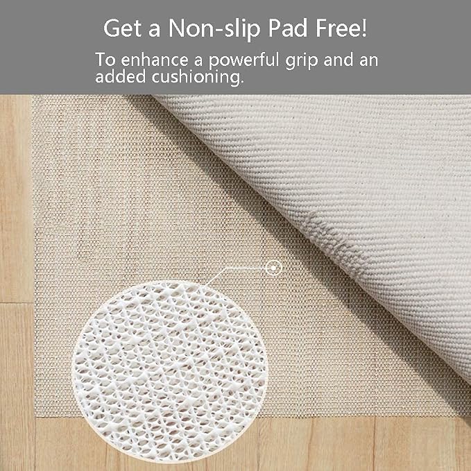 Bohemian Geometric Mustard Area Rug, 2'x3' Yellow, Machine Washable, Non-Slip, Low Pile, Hand Woven Cotton