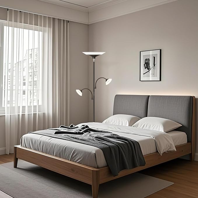 SIBRILLE 3 Way Torchiere Floor Lamp - 42W Dimmable LED Tree Standing Lamp with Remote, 2300LM, Color Changing, 72" Tall Bright Floor Lamp for Living Room Bedroom Office