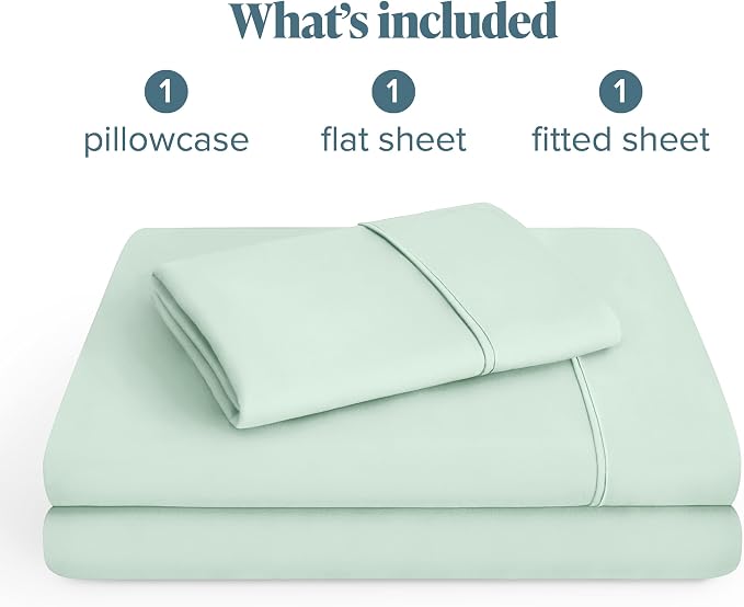 Bare Home Twin XL Sheet Set - 1800 Ultra-Soft Microfiber Twin Extra Long Bed Sheets - Double Brushed - Deep Pockets - Easy Fit - 3 Piece Set - Bedding Sheets & Pillowcases (Twin XL, Spring Mint)