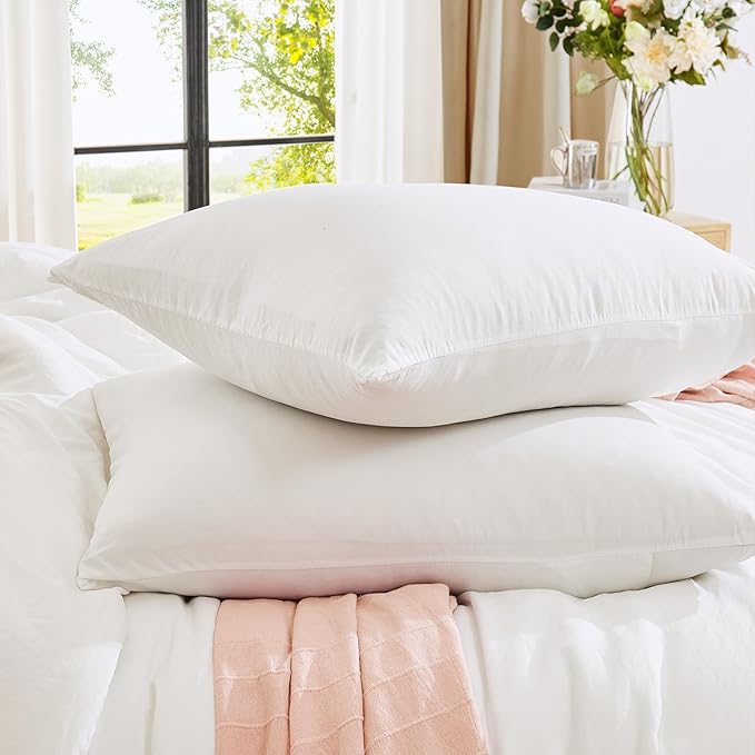 WRENSONGE Queen Comforter Set - 3 Pieces Prewashed White Comforter Soft Lightweight Bedding for All Seasons, Fluffy Down Alternative Comforter Queen Size with 2 Pillow Shams