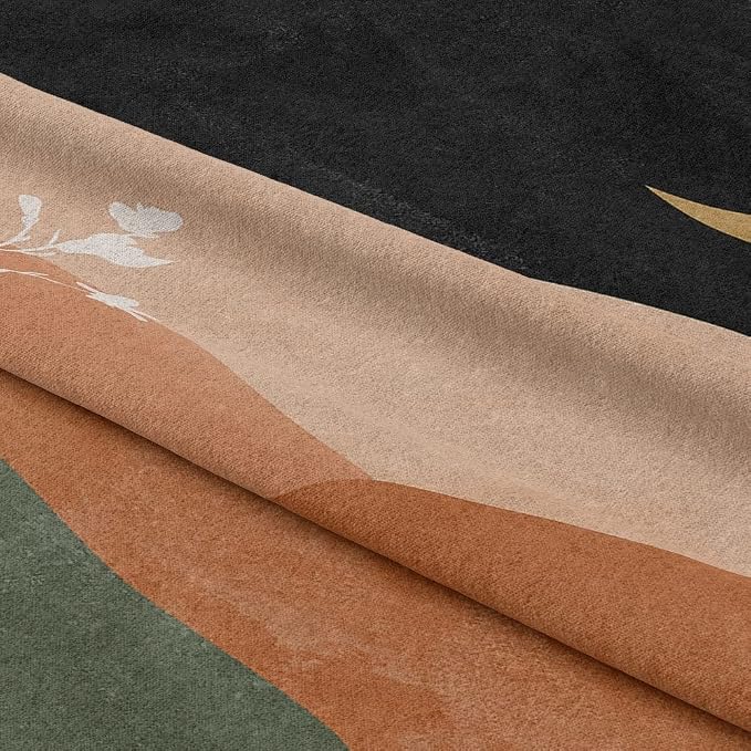 Modern Abstract Mid Century Duvet Cover Queen Size,Burn Orange Boho Bedding Set 3 Pcs Bohemian Sun Moon Art Duvet Cover Sets for Shabby Chic Home Soft Comforter Cover Set with 2 Pillowcase