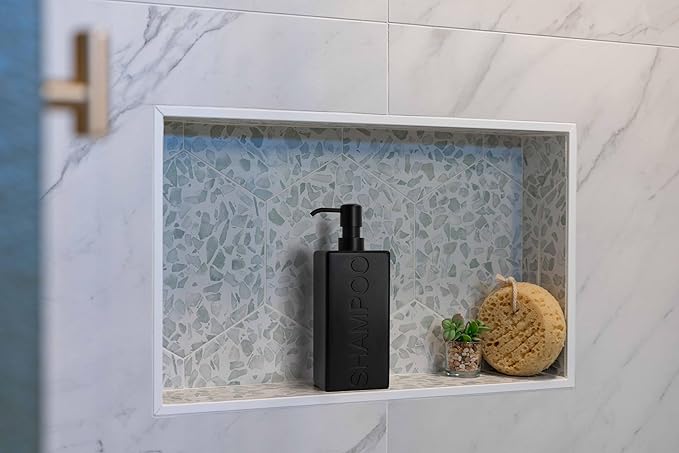 Rectangular Resin Dispenser Premium Bathroom Shampoo Conditioner Body Wash Bottle Modern Refillable Pump Design