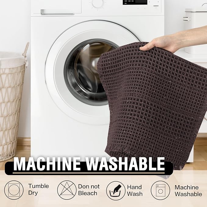 H.VERSAILTEX Upgraded Waffle Bath Mat Super Absorbent Non Slip Bath Rugs for Beside Tub, 20" x 32", Chocolate