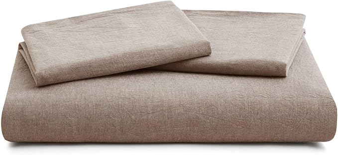 100% Cotton Duvet Cover King Size, Mauve Brown Linen-Like Natural Bedding Set with Zipper Closure (No Comforter), King Size, Duvet Cover (104"x90") x 1, Pillowsham(20"x36") x 2