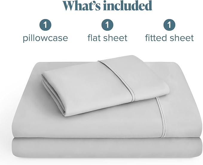 Bare Home Twin Sheet Set - 1800 Ultra-Soft Microfiber Twin Bed Sheets - Double Brushed - Deep Pockets - Easy Fit - 3 Piece Set - Bedding Sheets & Pillowcases (Twin, Cloud Grey)
