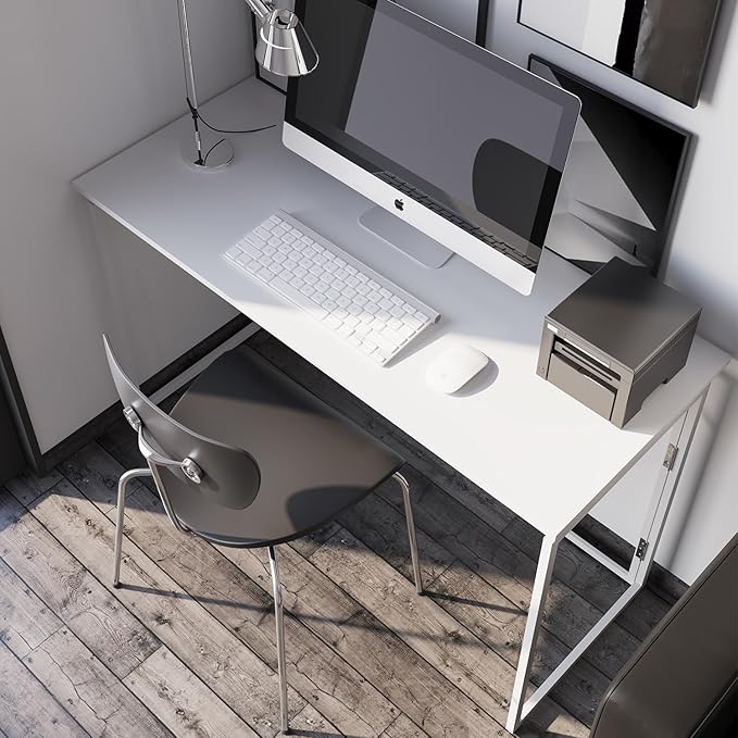 alawooder Folding Desk - 39.4” Wood Top Foldable Desk for Small Spaces | No Assembly Required Compact Desk for Home Office, Writing, and Study