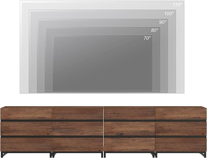 WAMPAT Dresser for Bedroom, Closet Organizers and Storage with 12 Drawers, Chest of Drawers with Metal Base, Wooden Modern Dresser for Living Room, Bedroom, Entryway, Brown