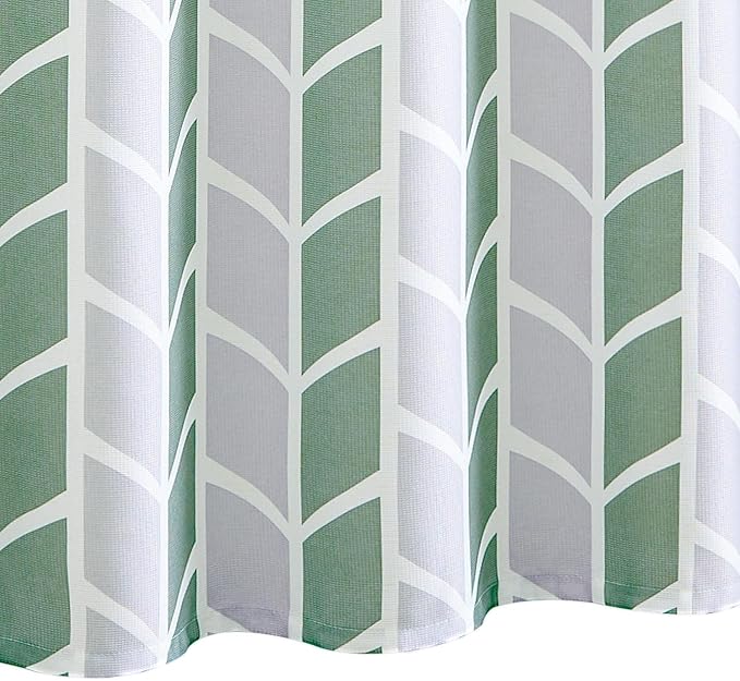 jinchan Green and White Shower Curtain Chevron Arrow Geometric Farmhouse Shower Curtains for Bathroom Waterproof Fabric Shower Curtain Modern Shower Curtain Set with Hooks 70x72 inches