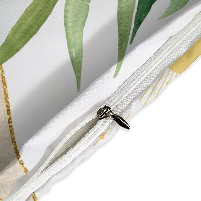 Boho Sunrise Bedding Set,Mid Century Aesthetic Tropical Palm Leaves Abstract Minimalist Comforter Set with Pillowcase for Bedroom Bed Decor,Queen 90"x90"
