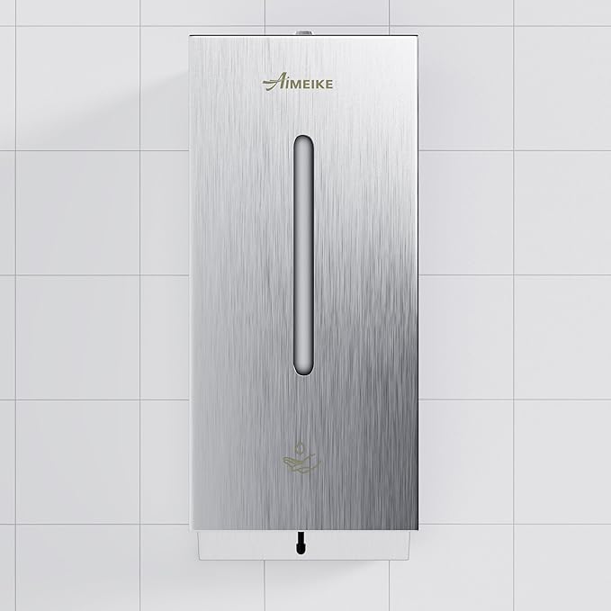 No-Touch Wall Mounted Soap Dispenser for Commercial Use – 800 ml / 27 oz Large Capacity Stainless Steel Unit with Infrared Sensor for Offices, Restrooms & Public Facilities