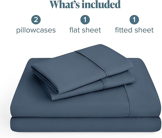 Bare Home Full XL Sheet Set - 1800 Ultra-Soft Microfiber Full Extra Long Bed Sheets - Double Brushed - Deep Pockets - Easy Fit - 4 Piece Set - Bedding Sheets & Pillowcases (Full XL, Bering Sea)