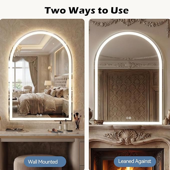 NEWBULIG Wall Mirror, Bathroom Mirror for Over Sink, Matte Metal Framed Vanity Mirror, Wall Decor for Bedroom, Tempered Glass